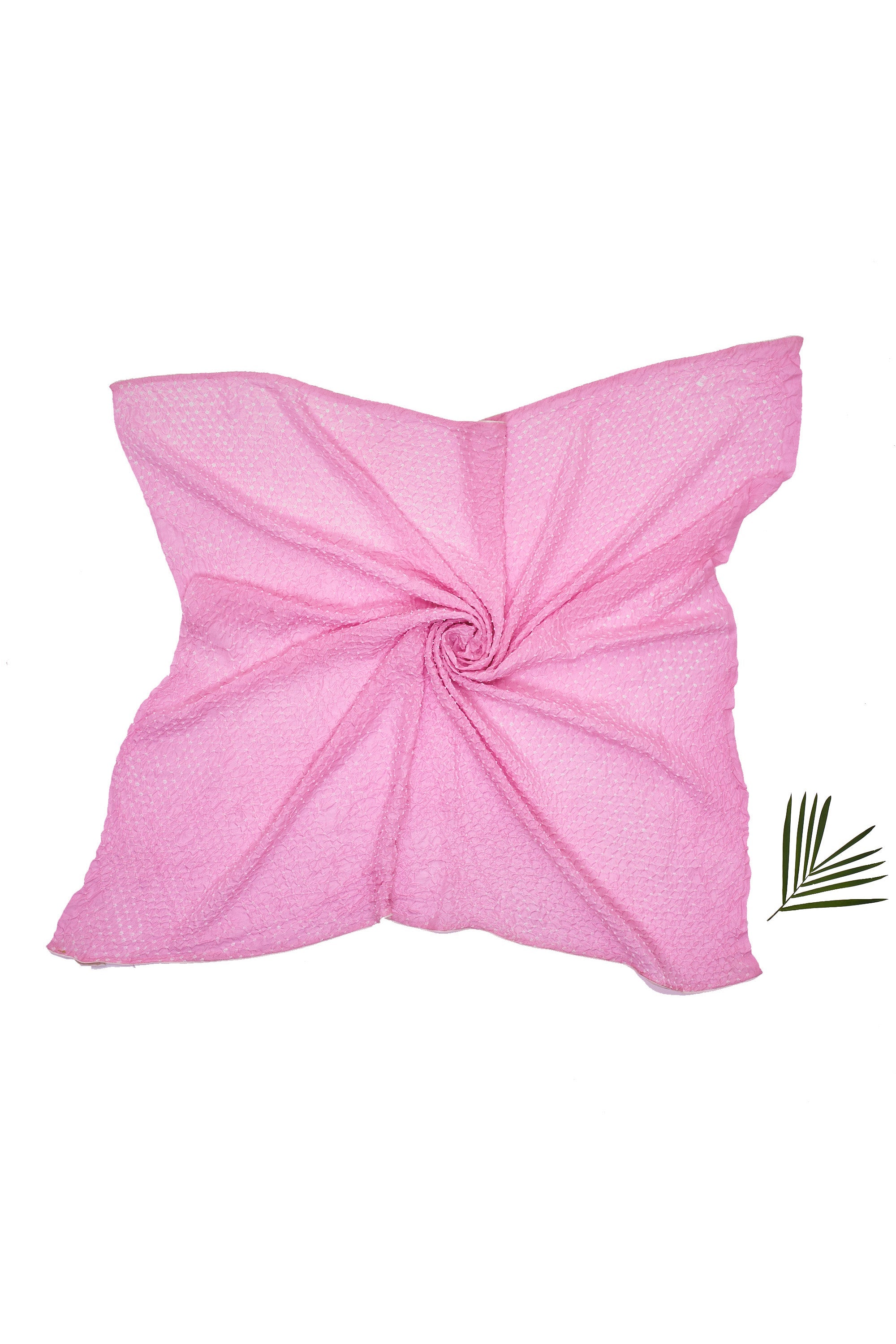 PINK SILK WITH BANDHANI SCARF