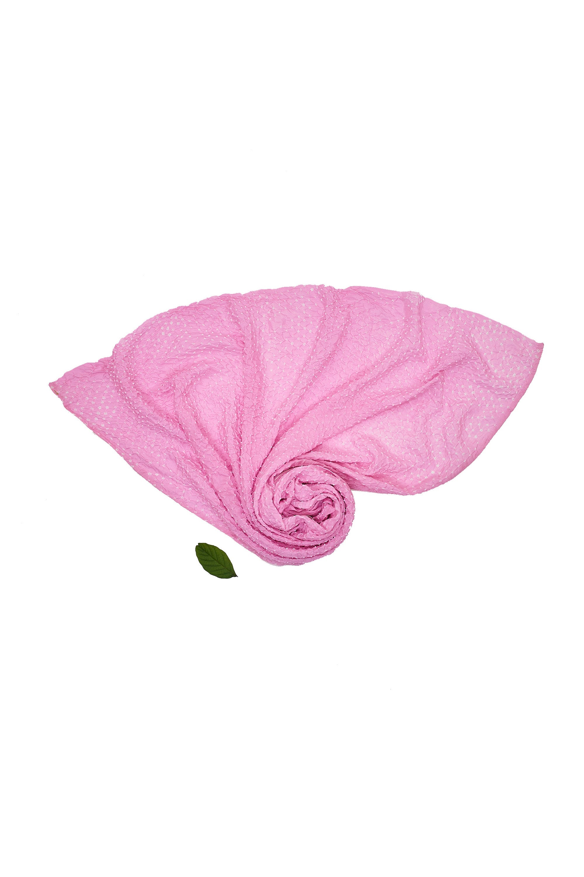 PINK SILK WITH BANDHANI SCARF