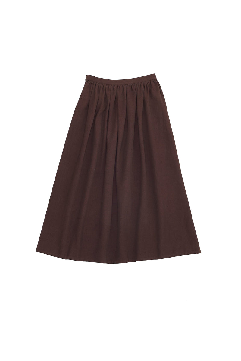 Burnt Umber Full Length Flared Skirt