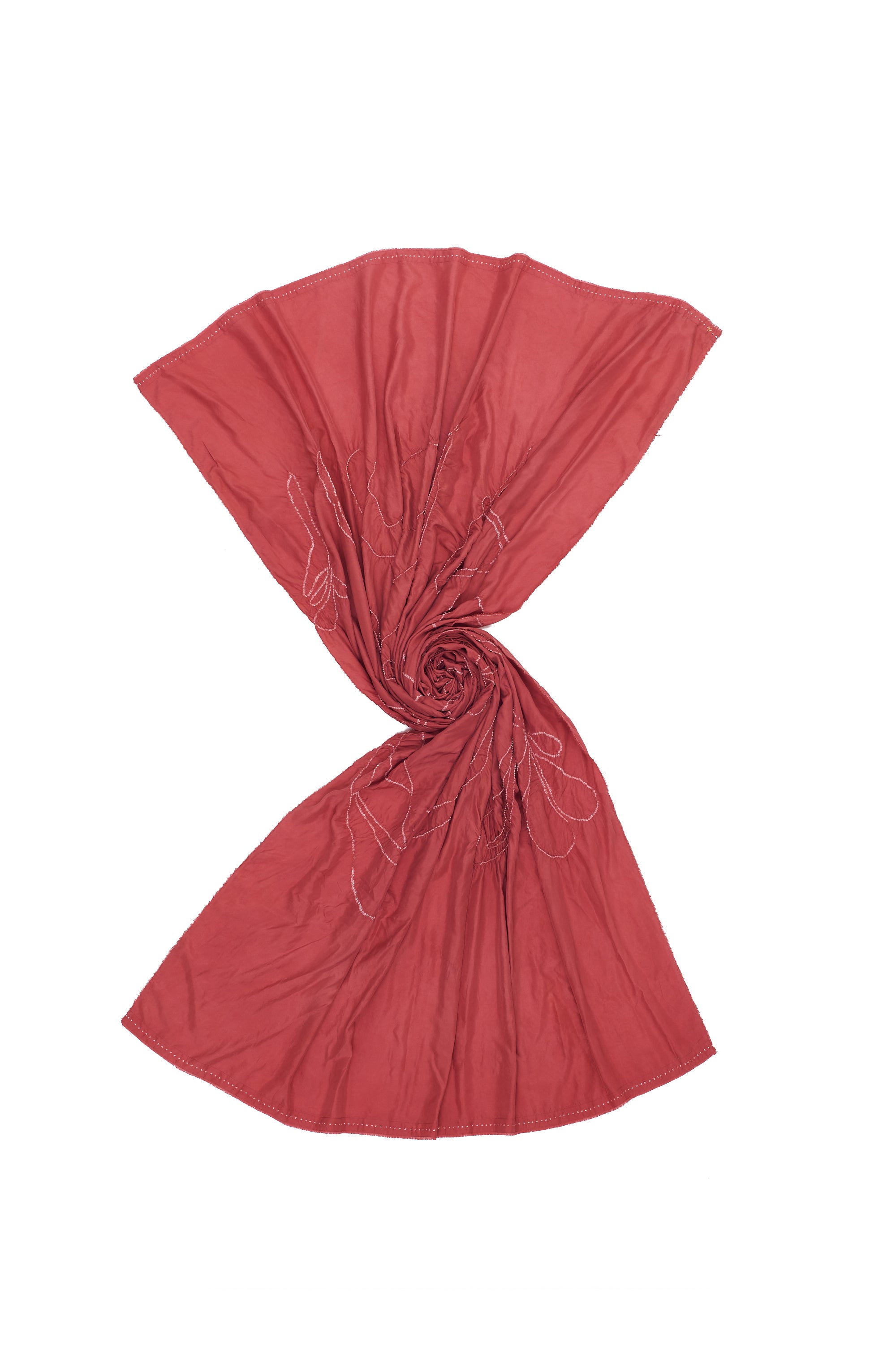 PINK WOOD SILK WITH BANDHANI SHAWL