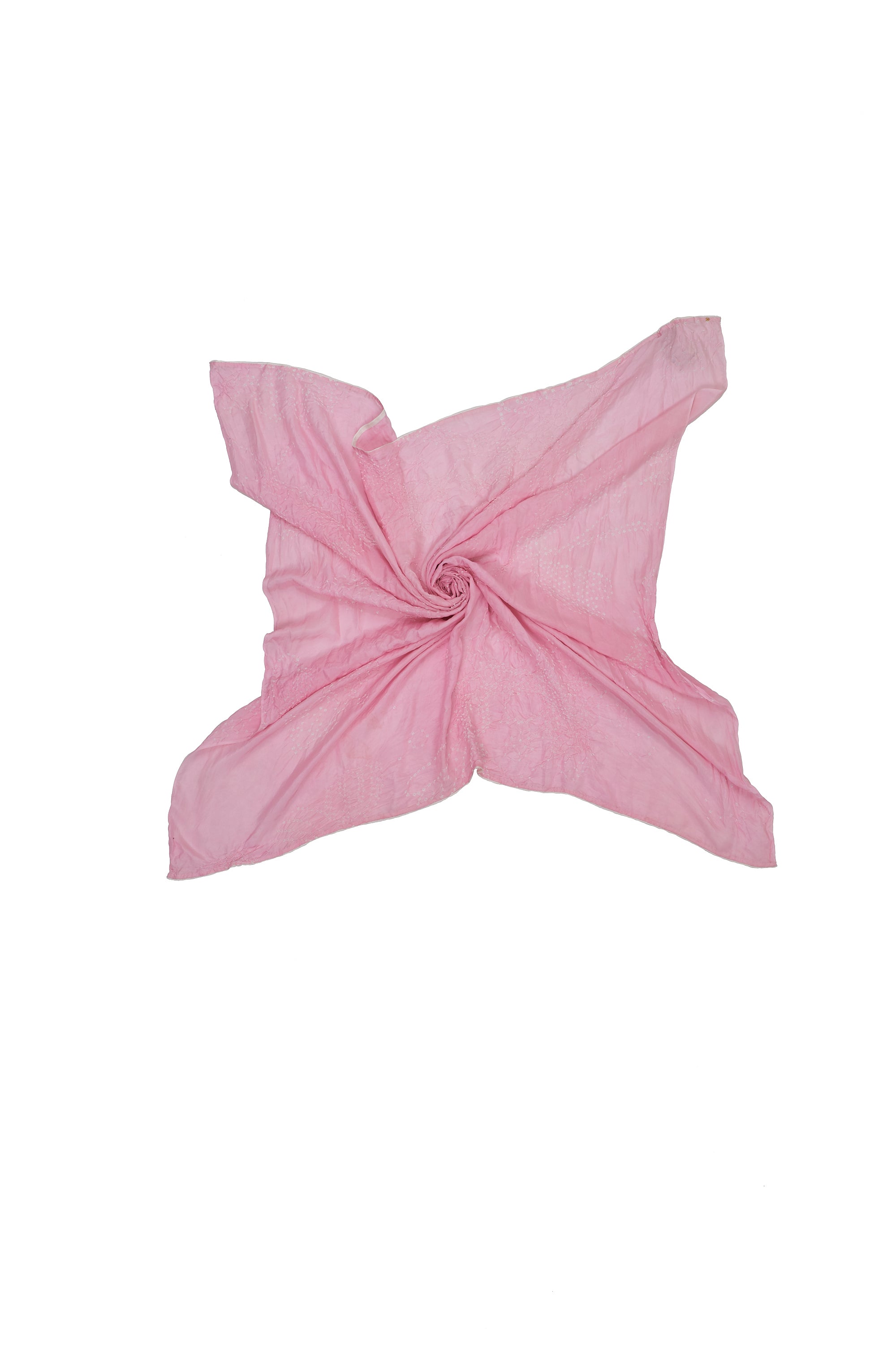 LIGHT PINK SILK BANDHANI SCARF