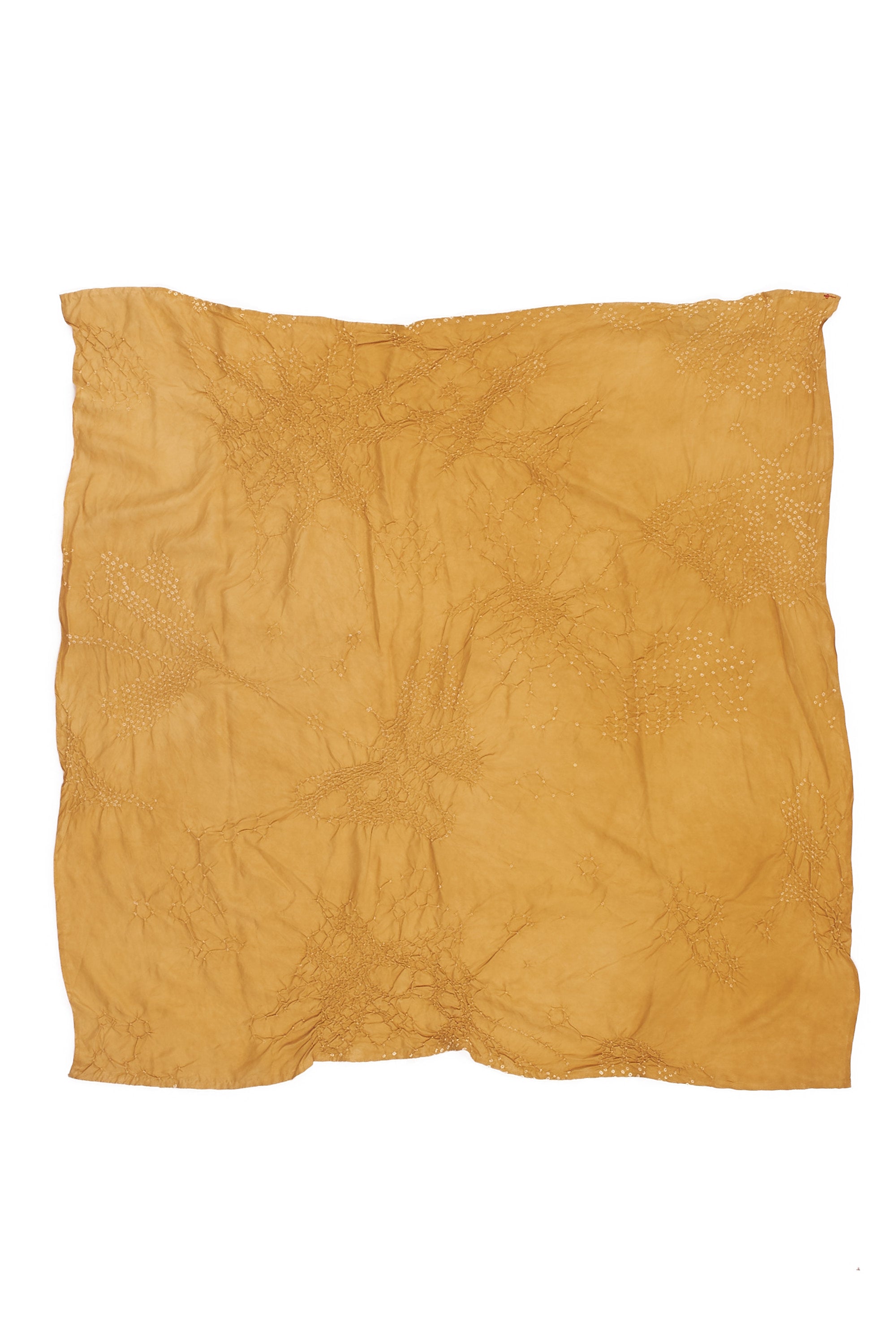 OCHER YELLOW SILK WITH BANDHANI SCARF