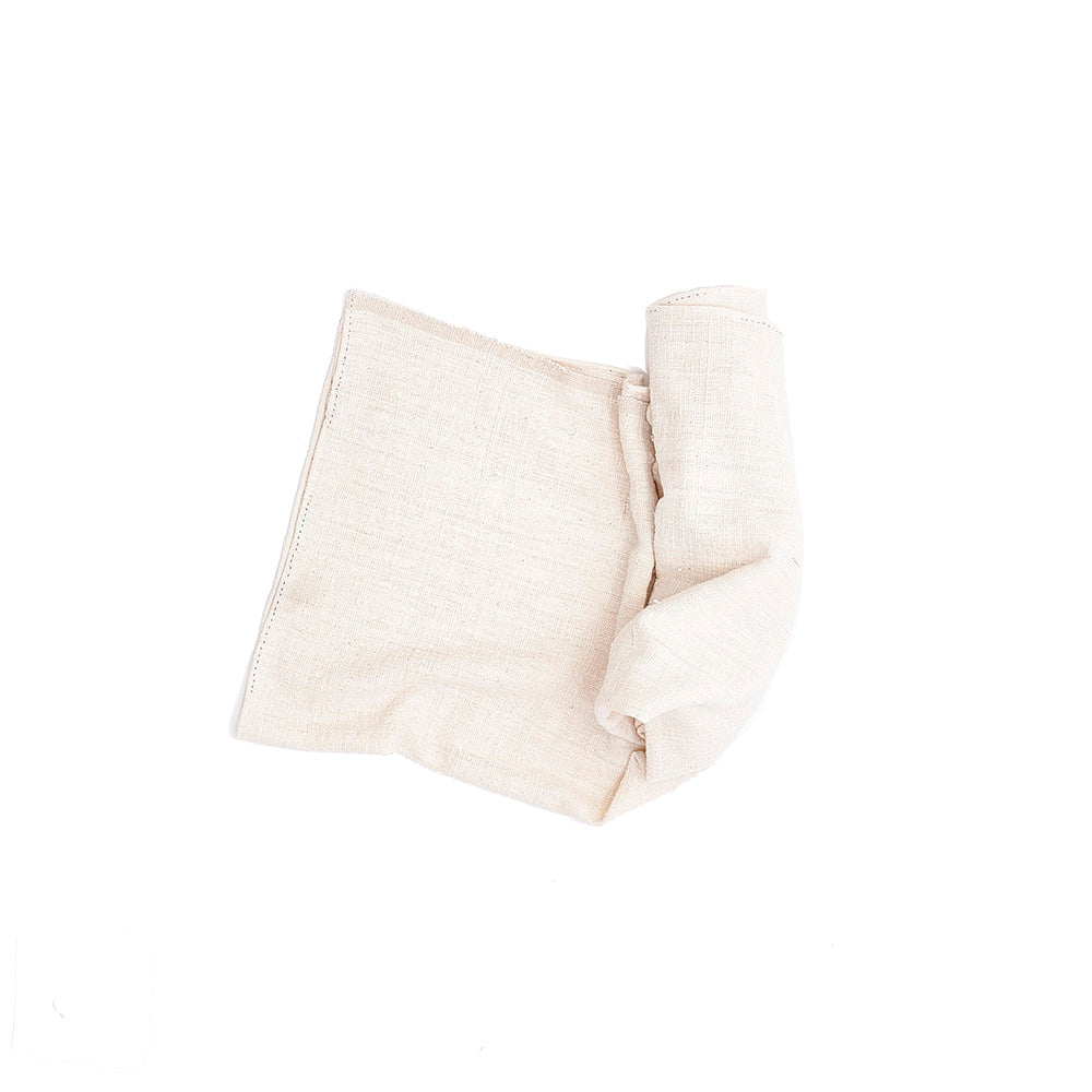 HANDPAINTED ORGANIC COTTON TOWEL IN ECRU