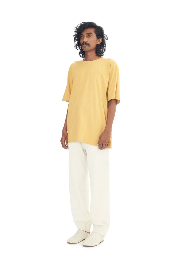 OCHRE YELLOW SOLID UNGENDERED ORGANIC COTTON T-SHIRT