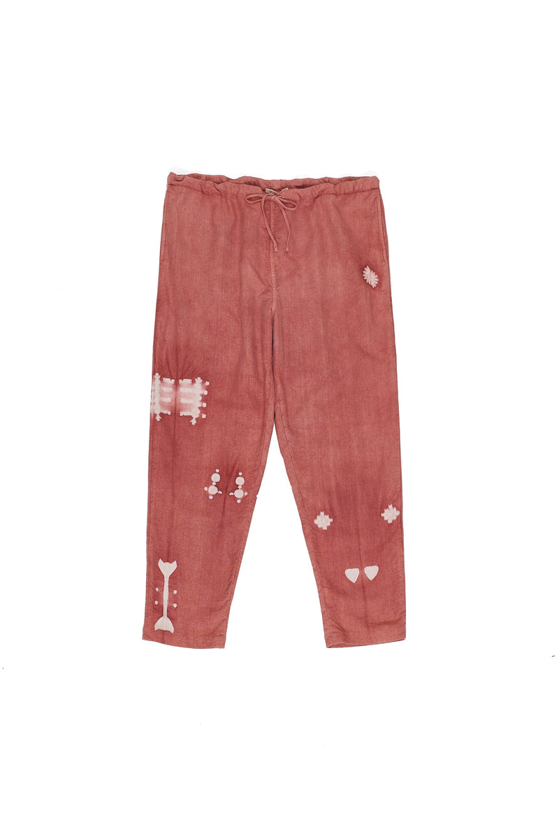 Chalk Pink Shibori Fine Cotton Drawstring Pants
