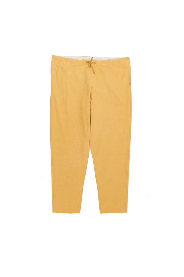 Ochre Yellow Handspun Cotton Drawstring Tapered Pants