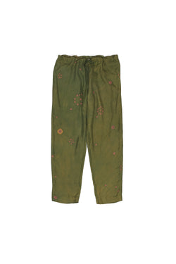 MULTICOLOR BANDHANI SILK DRAWSTRING PANTS