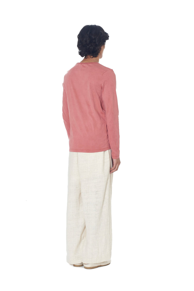 Off-White Textured Cotton Pleated Trousers