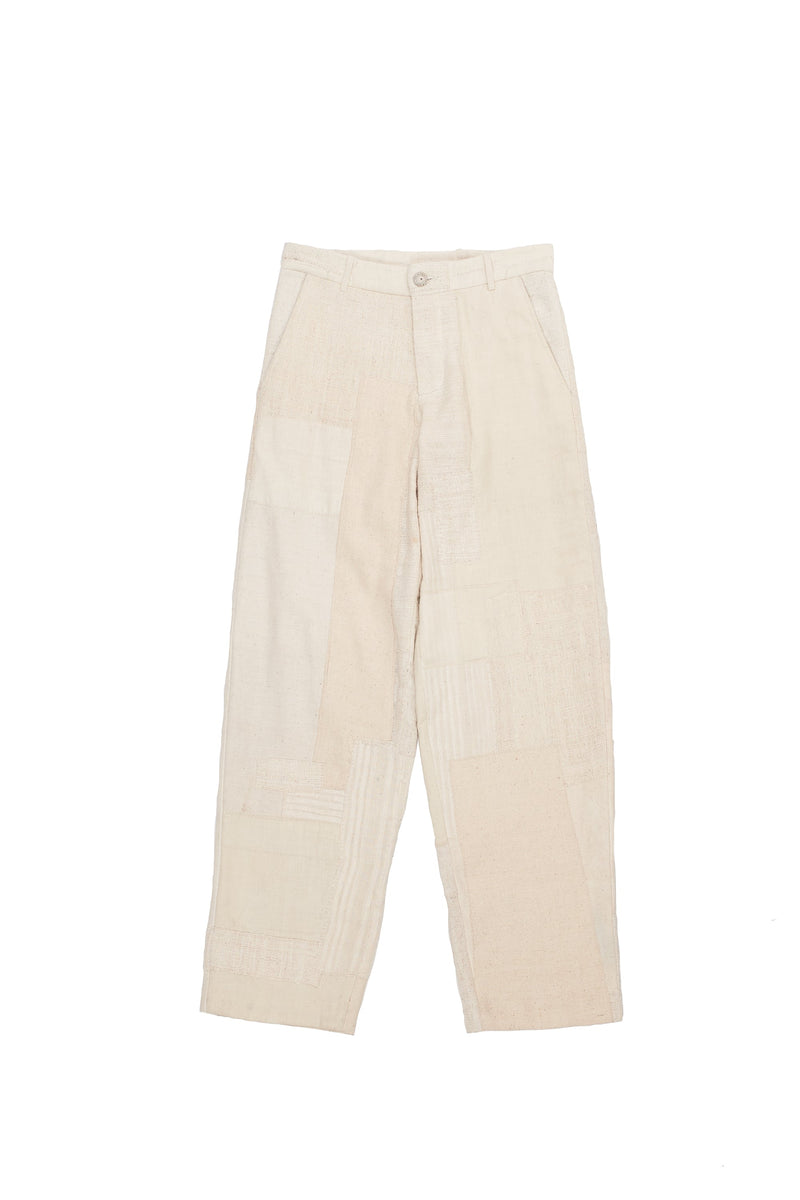 OFF- WHITE TEXTURED STATEMENT BORO STRAIGHT FIT PANTS