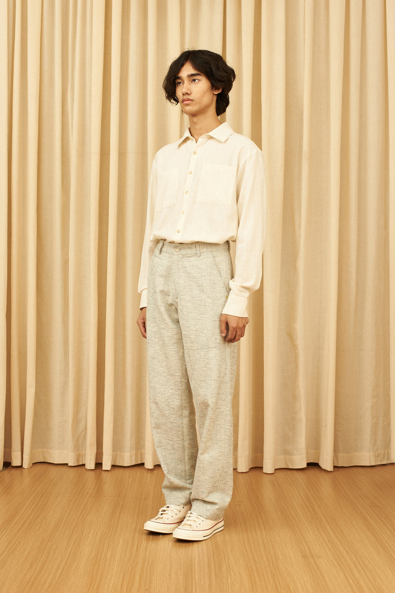LIGHT INDIGO CRAFTED STRAIGHT FIT TROUSERS