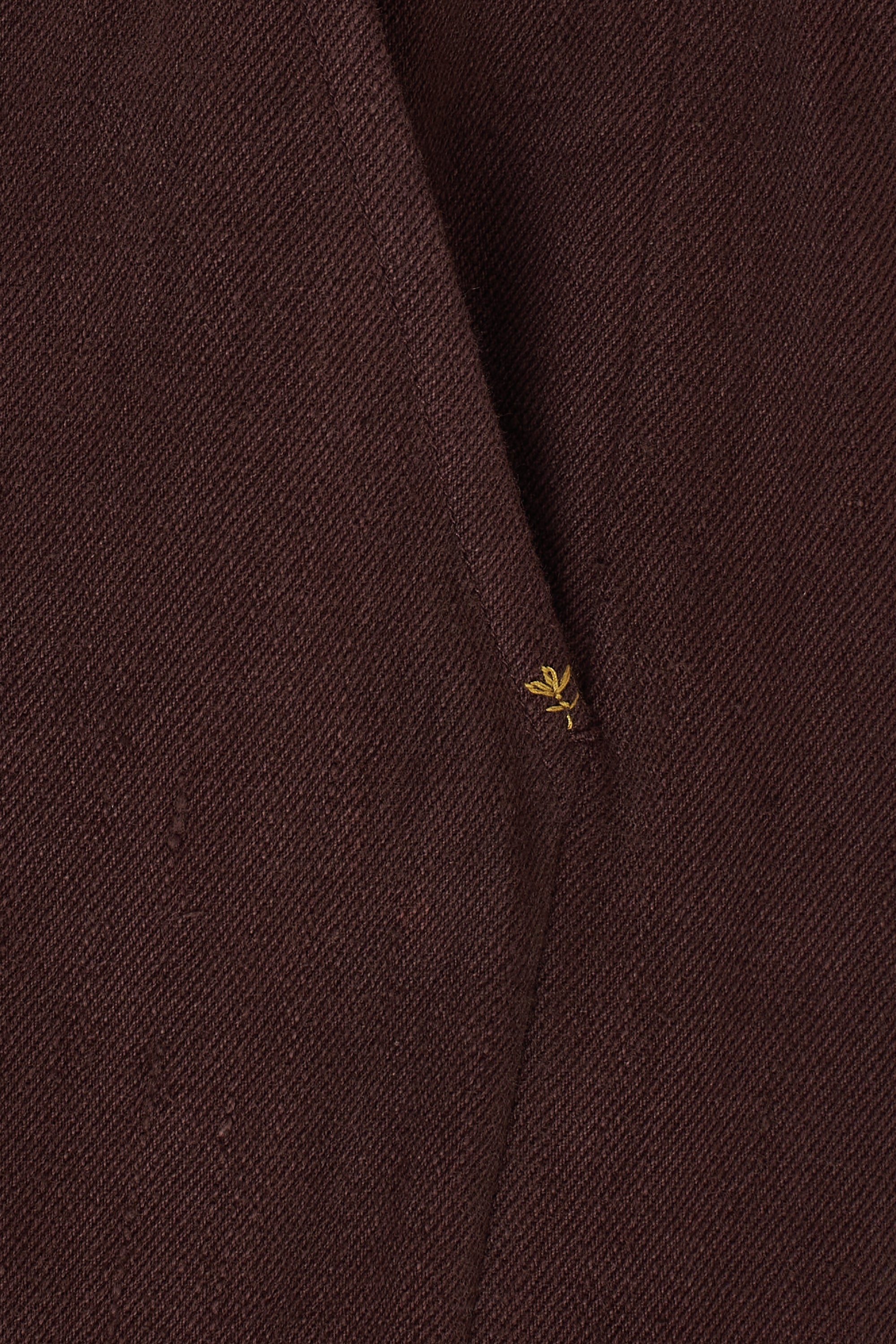 BURNT UMBER HANDSPUN DENIM PLEATED TROUSER