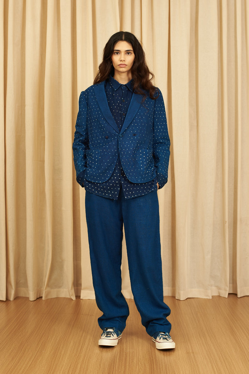 INDIGO CRAFTED ALL-OVER BANDHANI JACKET