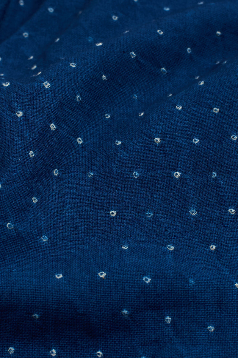 INDIGO ALL OVER BANDHANI COTTON STATEMENT JACKET