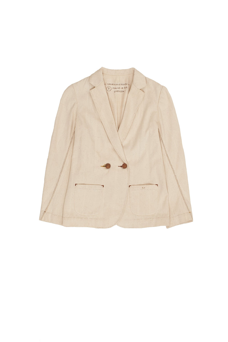 UNISEX 100% HANDMADE OFF-WHITE UNDYED
CLASSIC JACKET.