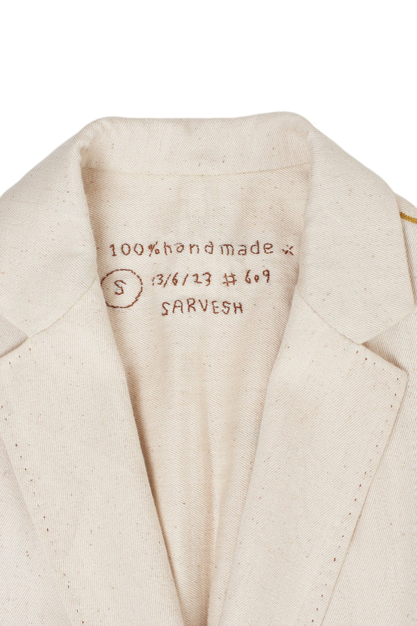 UNISEX 100% HANDMADE OFF-WHITE UNDYED
CLASSIC JACKET.
