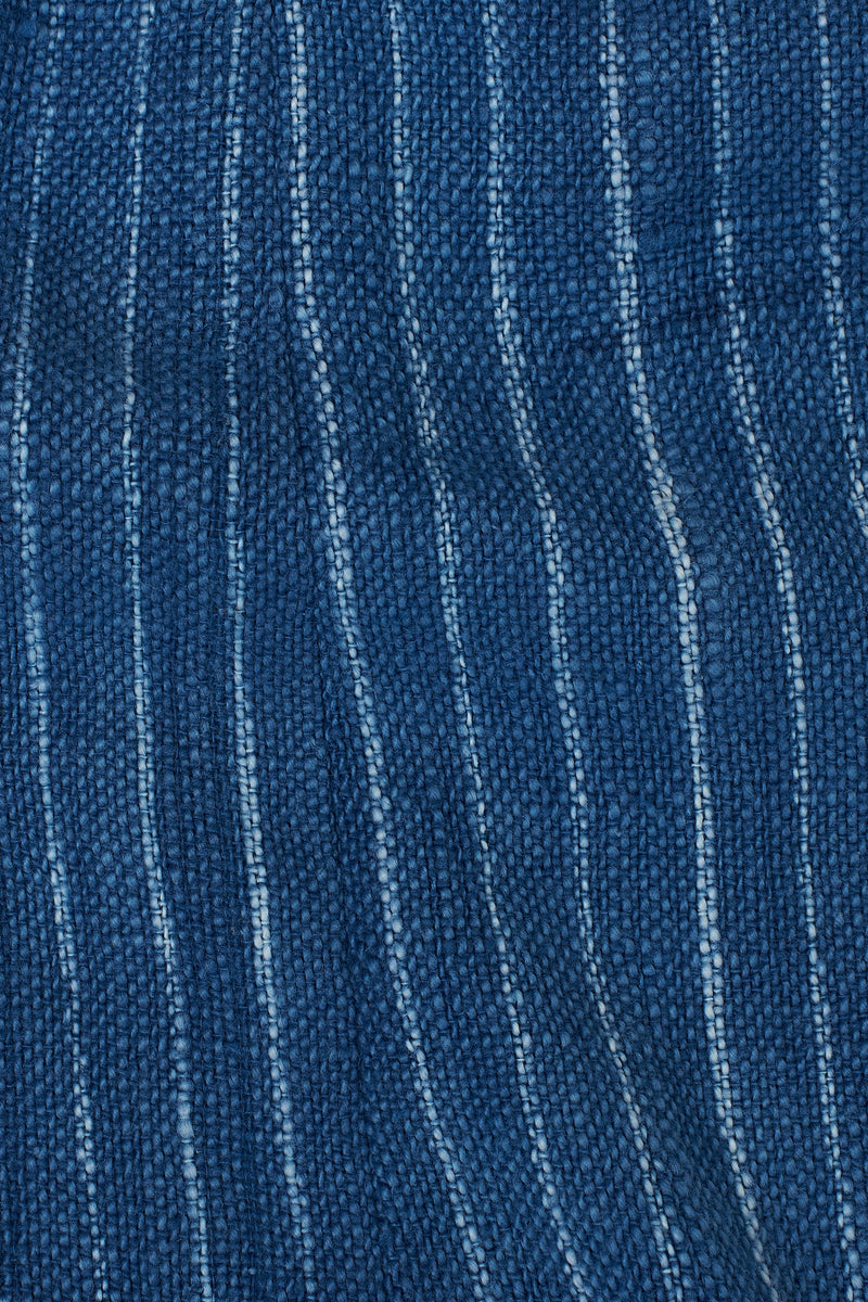 INDIGO BLOCK PRINTED COTTON SARTORIAL JACKET