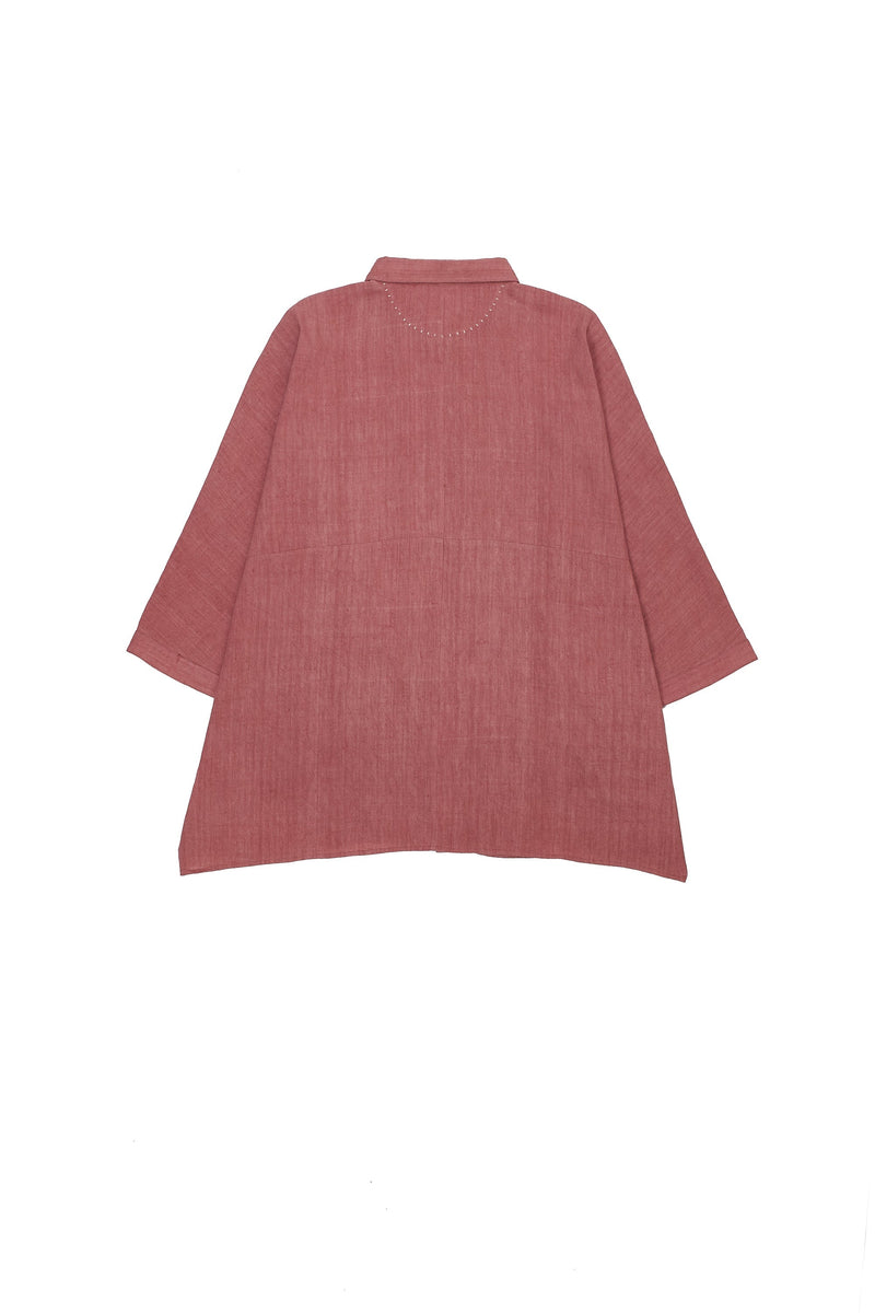 Chalk Pink Solid Cotton Linen Shirt