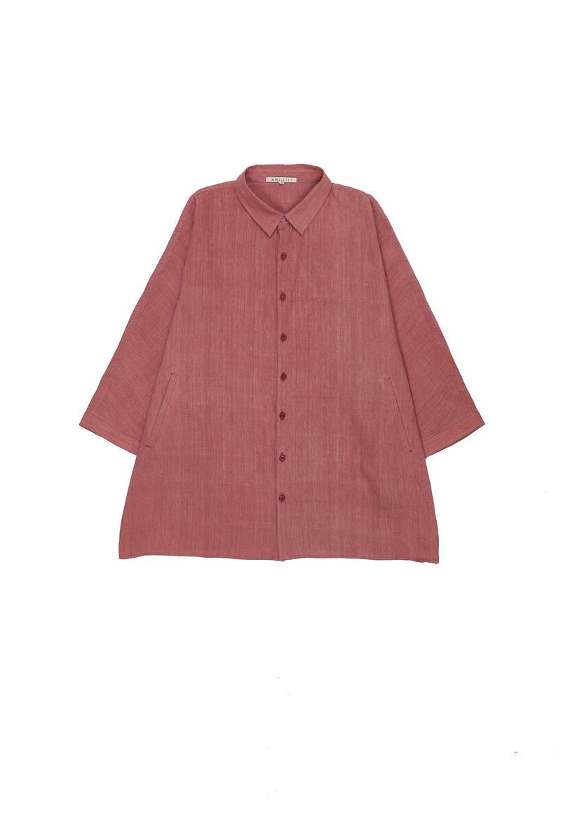 Chalk Pink Solid Cotton Linen Shirt