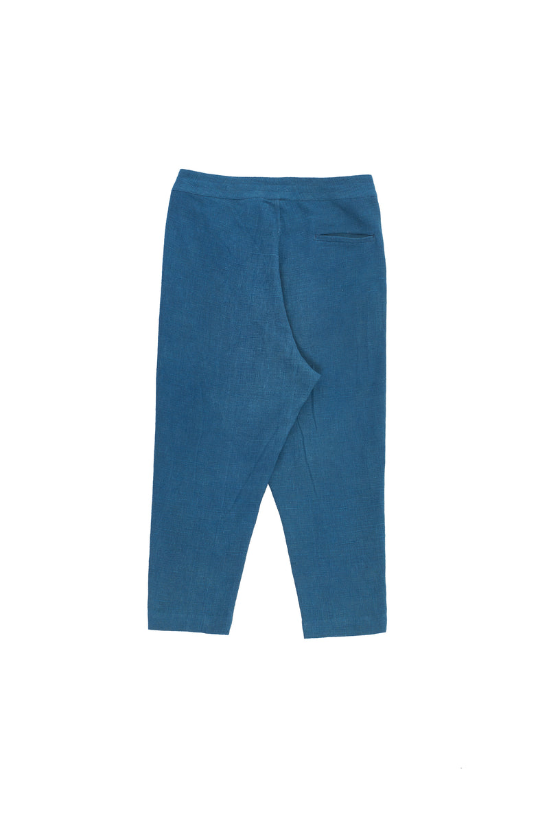 TURQUOISE ORGANIC COTTON RELAXED DRAW STRING PANTS