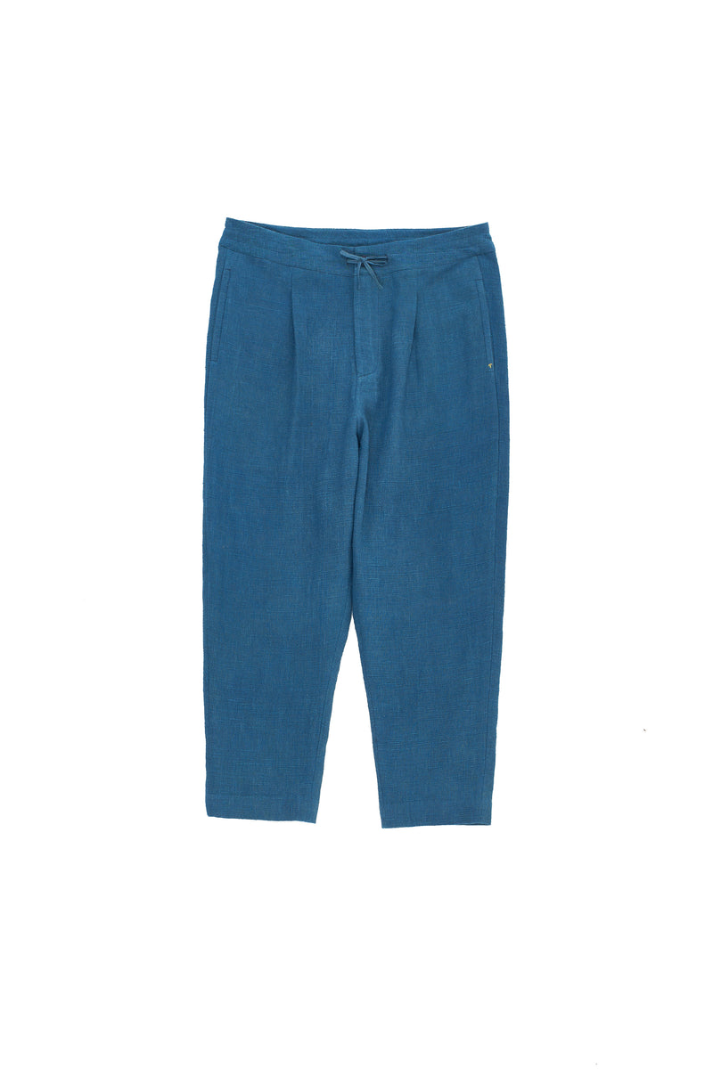 Turquoise Organic Cotton Relaxed Draw String Pants