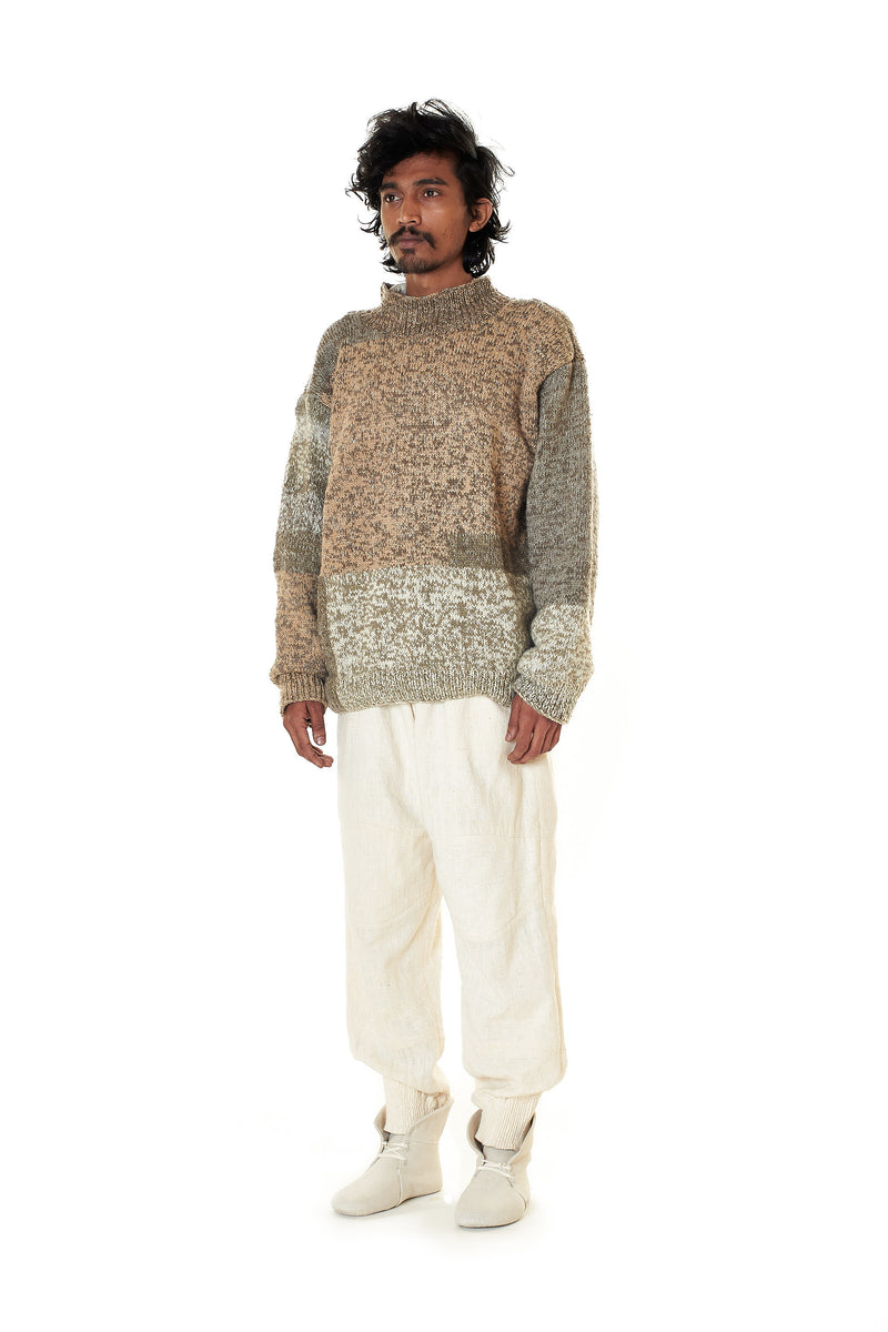 HAND KNITTED OVERSIZED WOOLEN PULLOVER