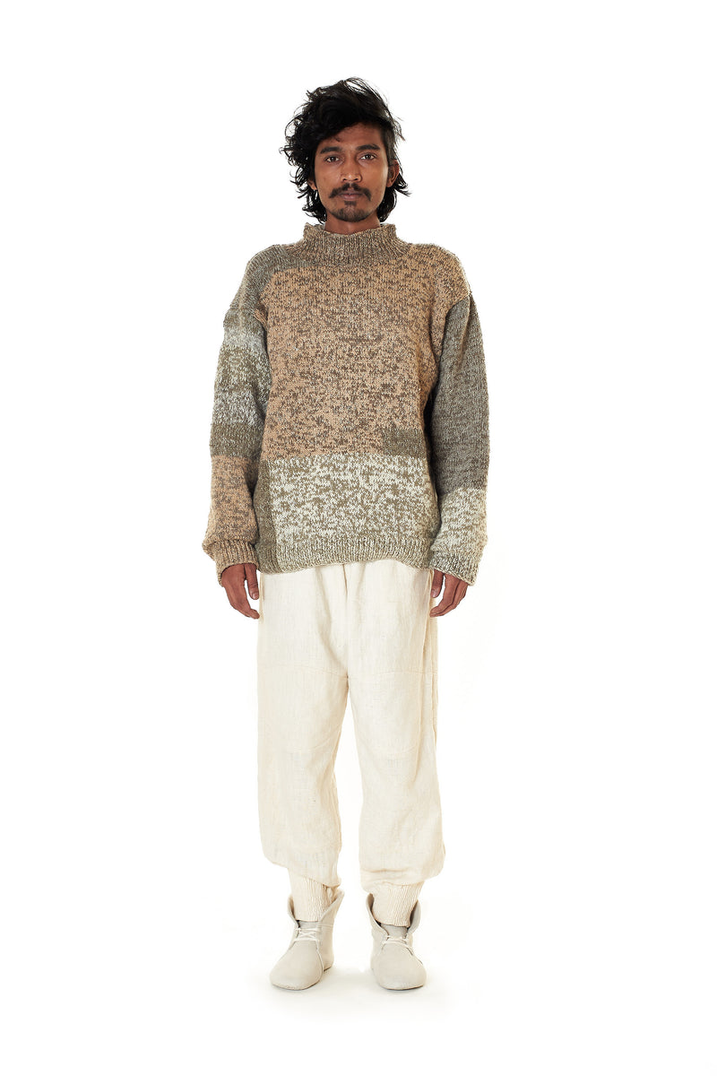 HAND KNITTED OVERSIZED WOOLEN PULLOVER