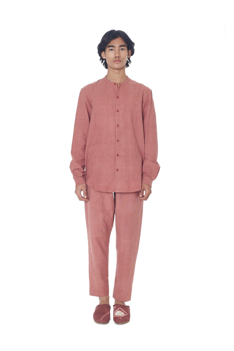 CHALK PINK SOLID MEN'S SHIRT IN FINE COTTON