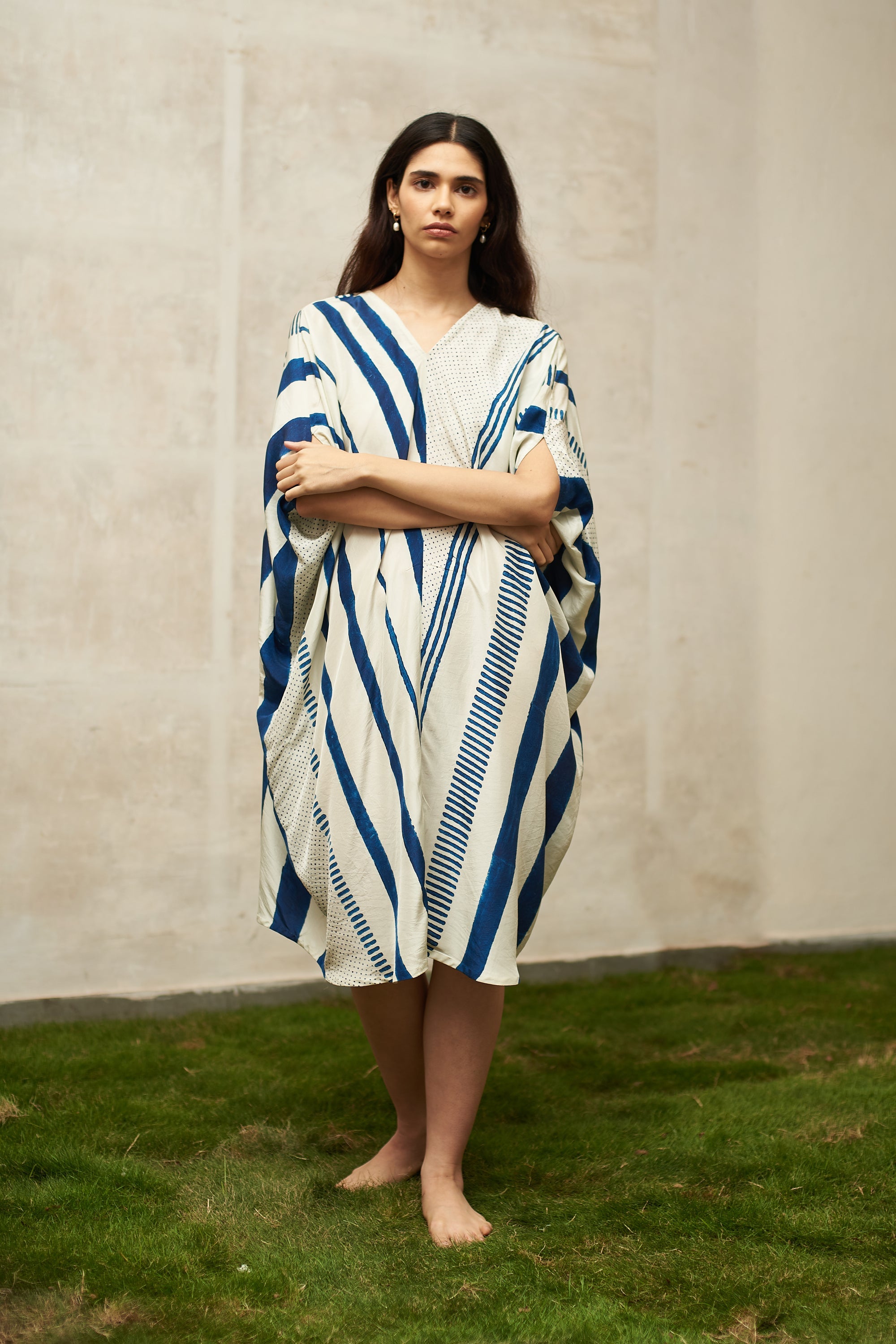 BLOCK PRINTED SOFT SILK DRESS