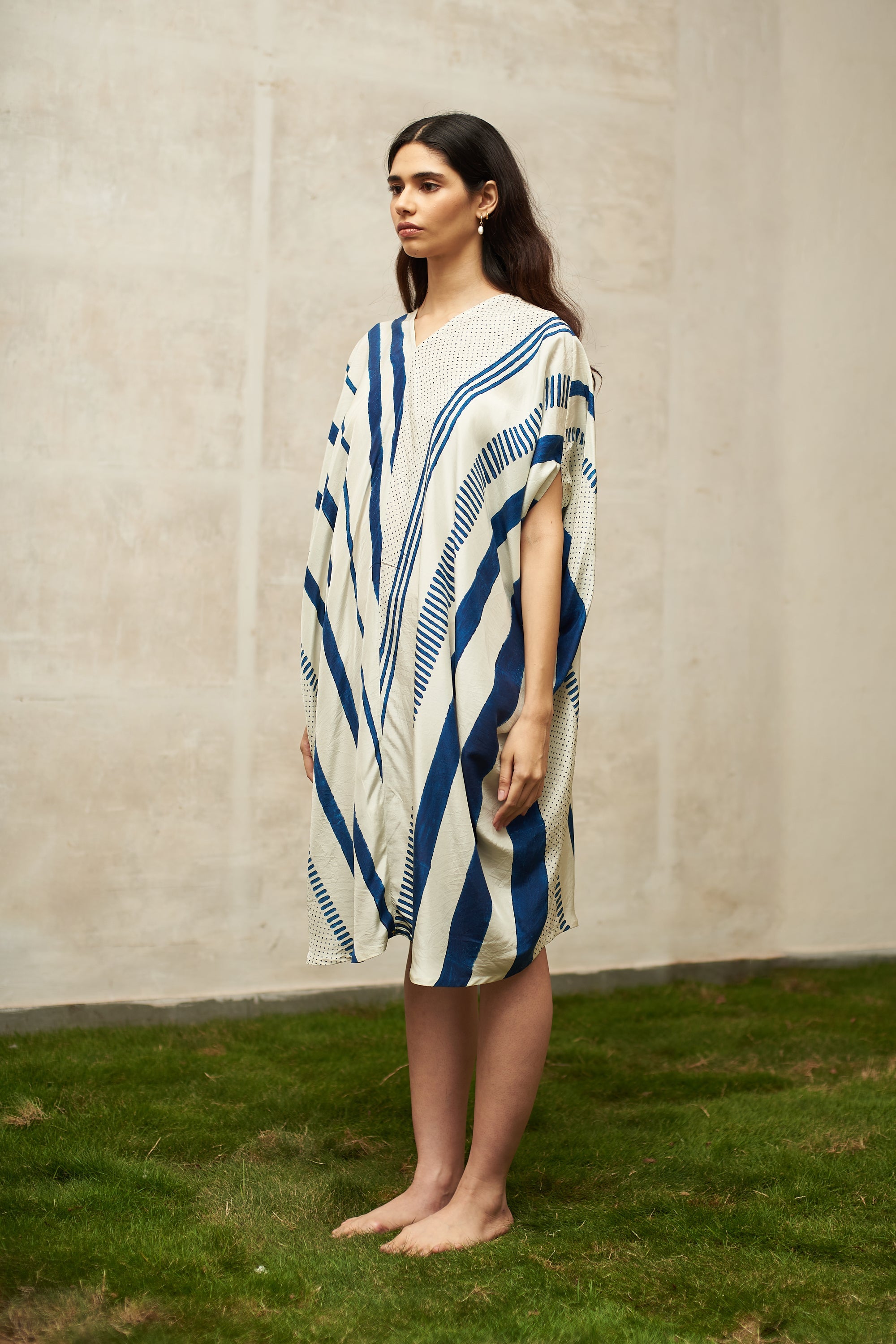 BLOCK PRINTED SOFT SILK DRESS