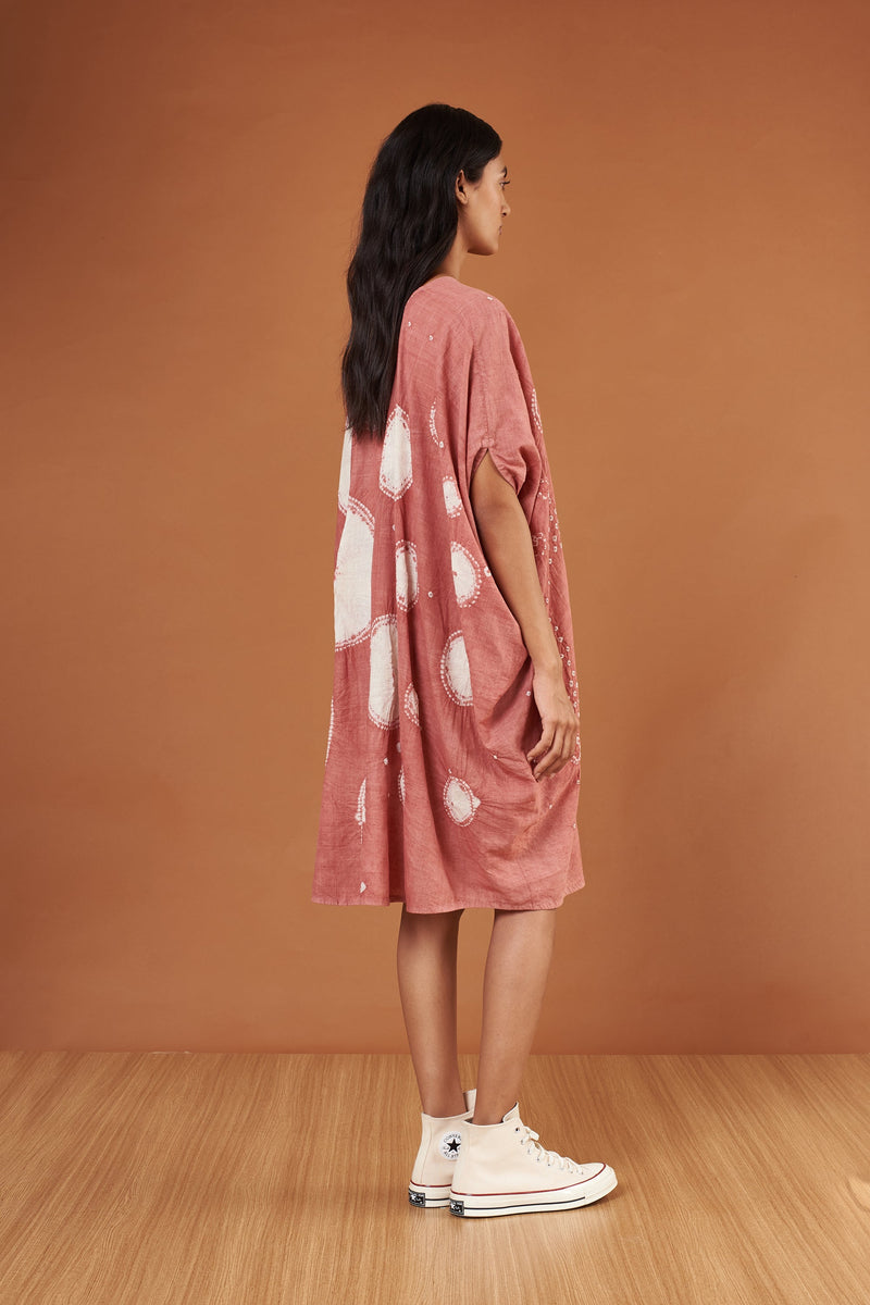 Chalk Pink Cotton Shibori Dress