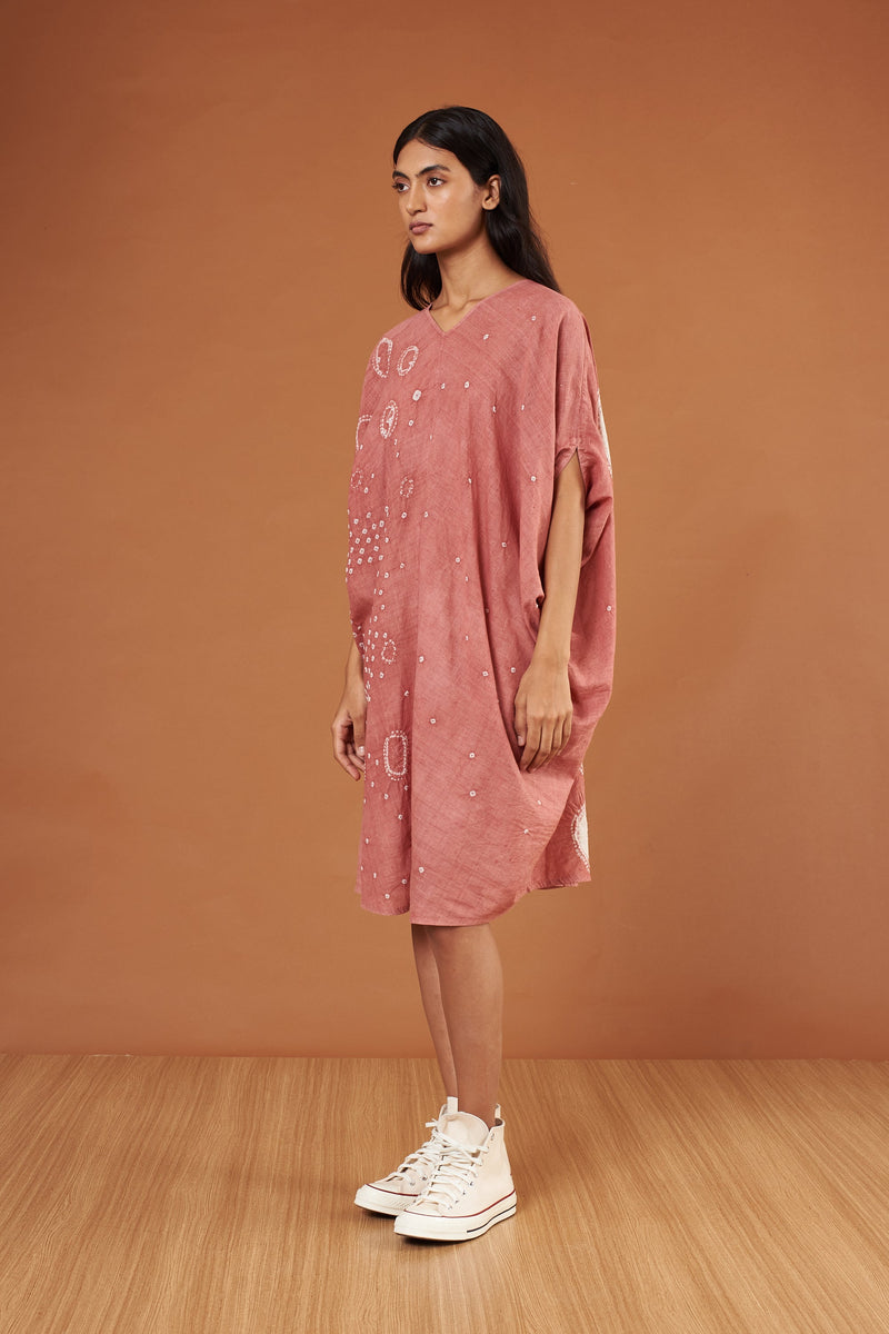 Chalk Pink Cotton Shibori Dress
