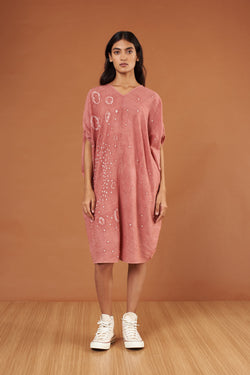 Chalk Pink Cotton Shibori Dress