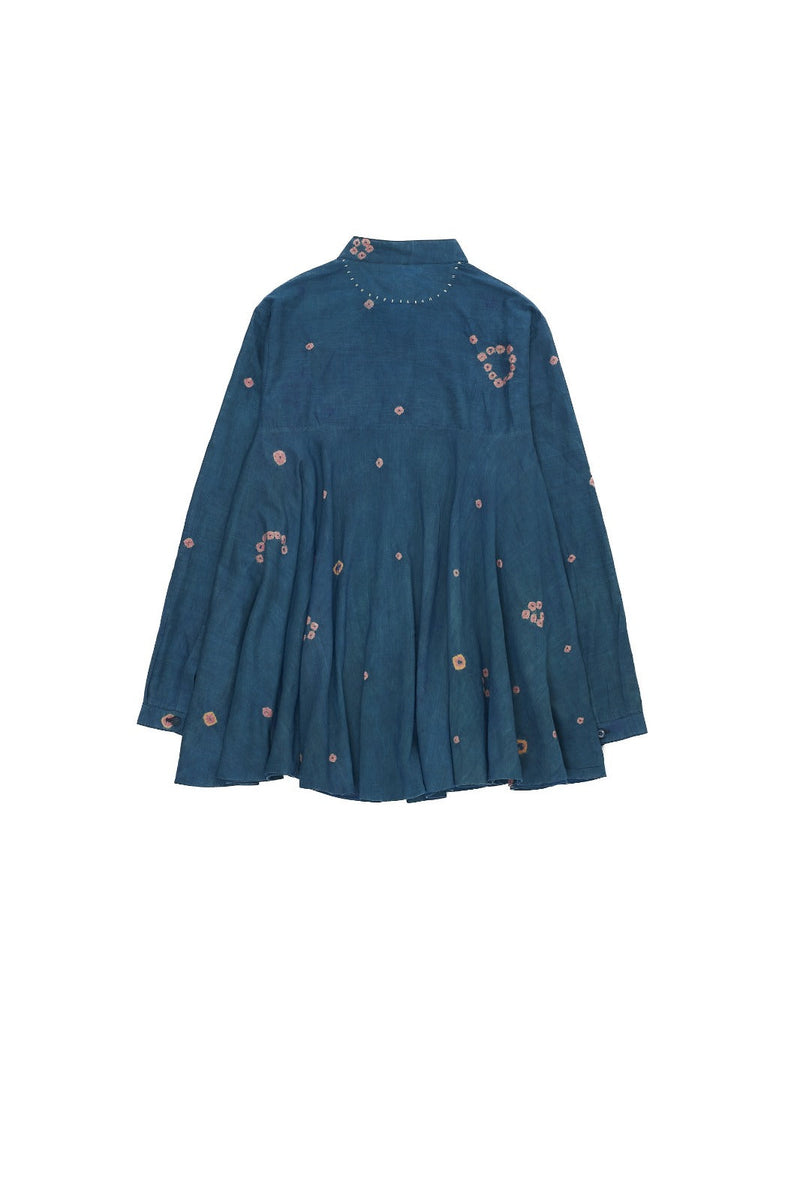 Multicolored Bandhani Soft Silk Shirt