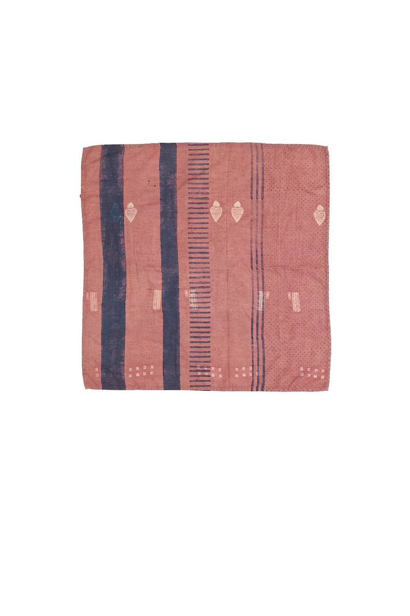 Chalk Pink Block Print & Shibori Silk Scarf