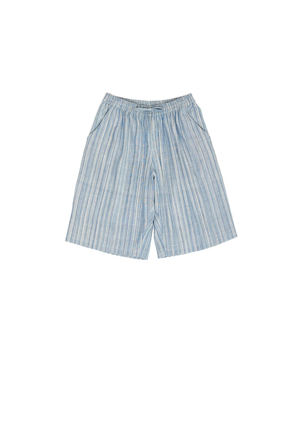 INDIGO COMFORT FIT YARN DYED COTTON SHORTS