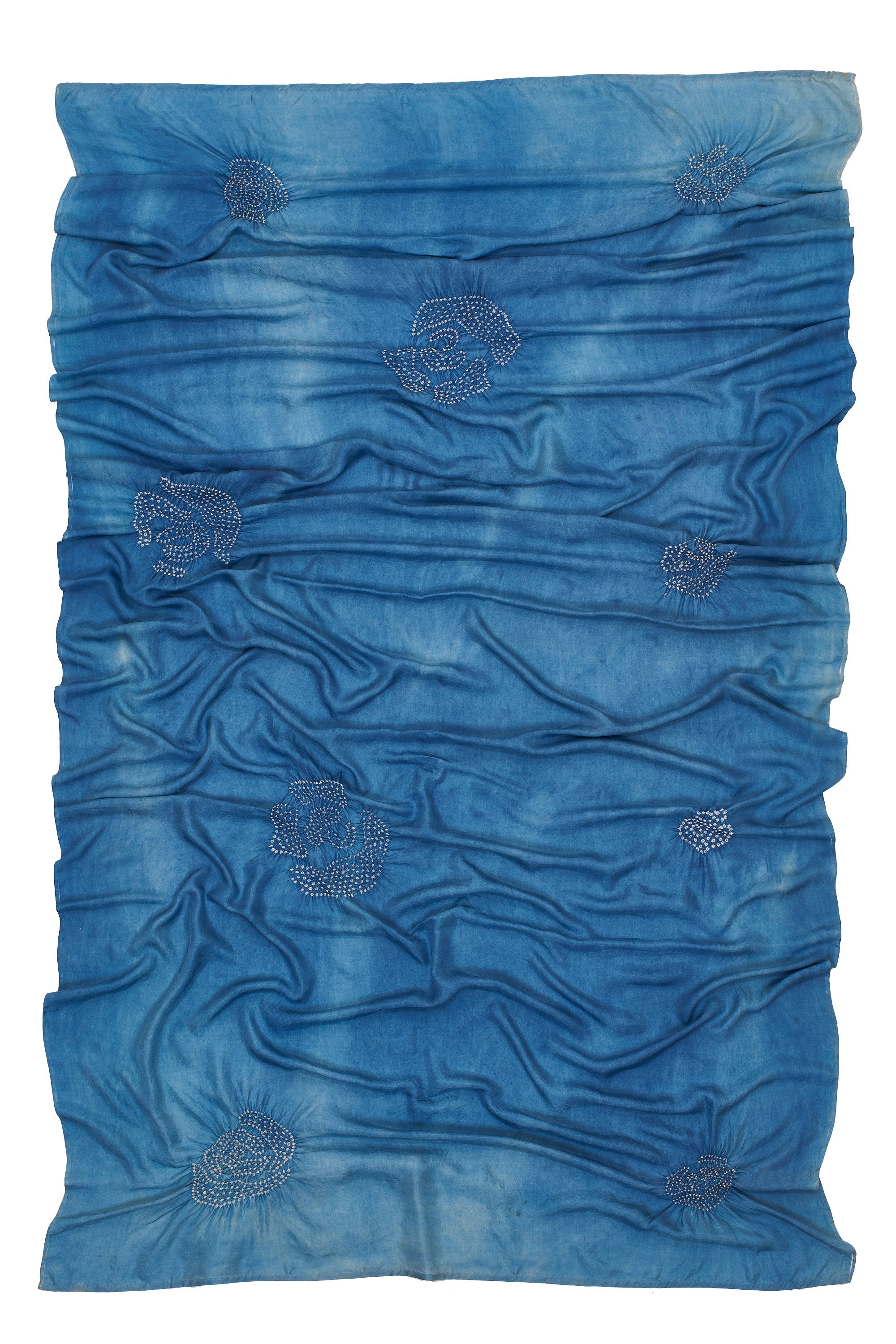 INDIGO DYED SILK BANDHANI SHAWL