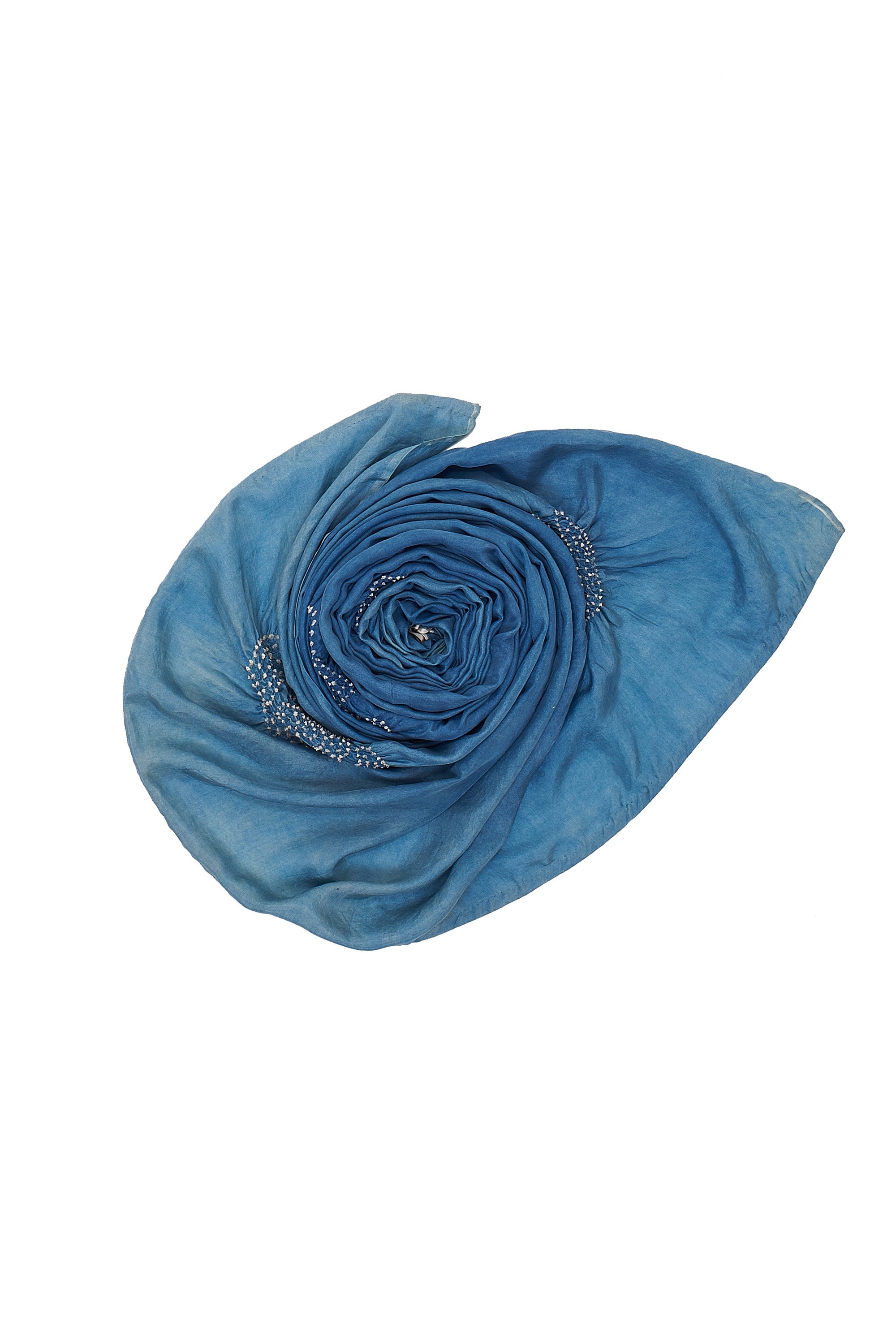 INDIGO DYED SILK BANDHANI SHAWL