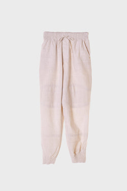 HAND WOVEN ECRU JOGGERS