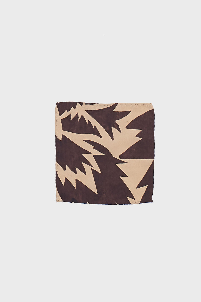 Screen Printed Pocket Square In 60 Gsm Silk And Dyed In Natural Color