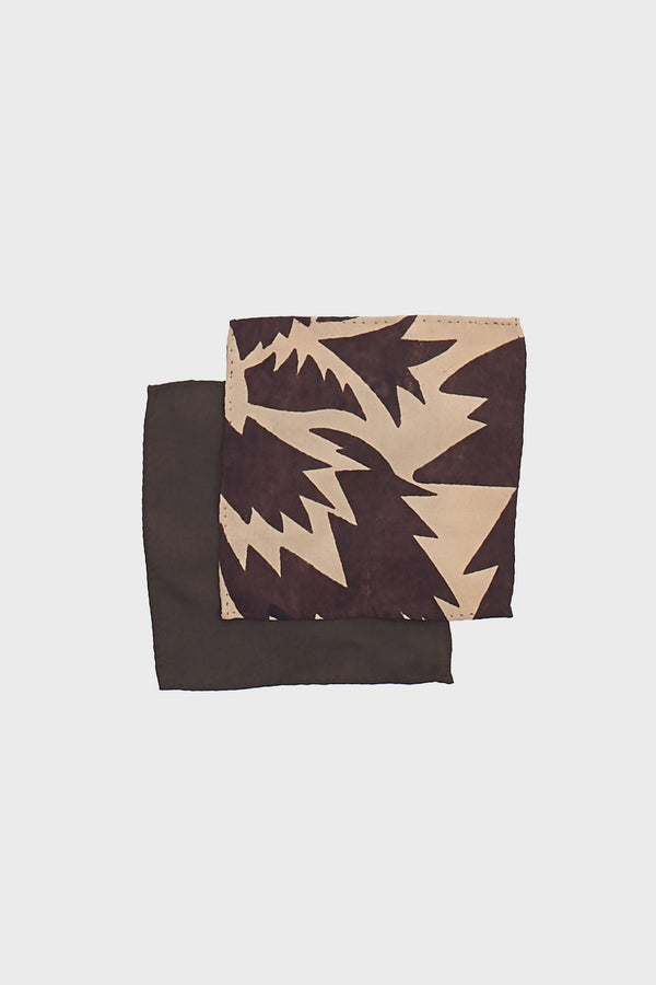 Screen Printed Pocket Square In 60 Gsm Silk And Dyed In Natural Color